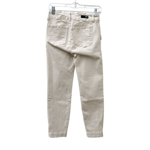 Kut From The Kloth Reese Ankle Zip Straight Leg Stretch White Pants Women Size 0 - Picture 2 of 14